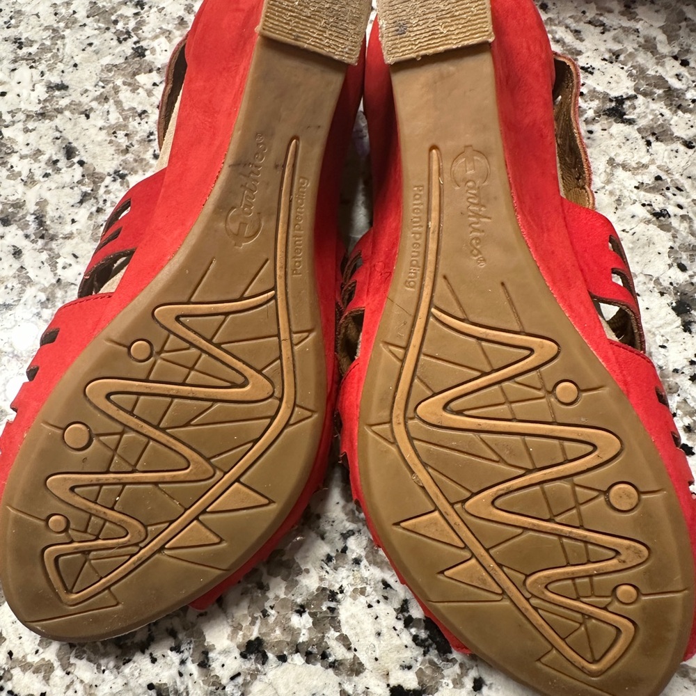 Women's Red Laser-Cut Strappy Sandals - Picture 2 of 6
